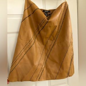 Donna Karan authentic tan leather skirt size 10.